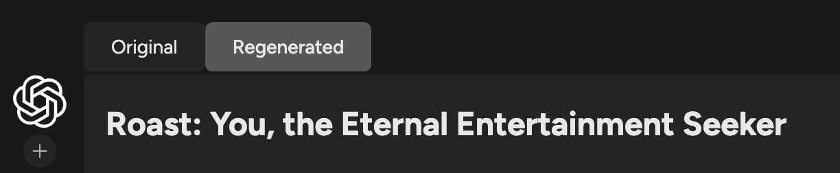 Regenerated message tabs