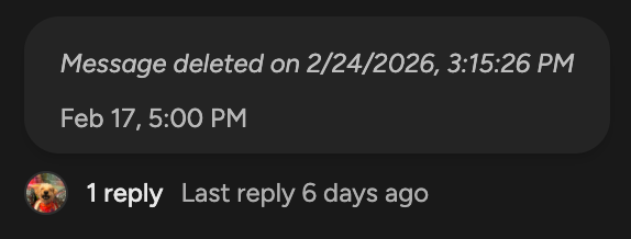 A deleted message that still has a reply